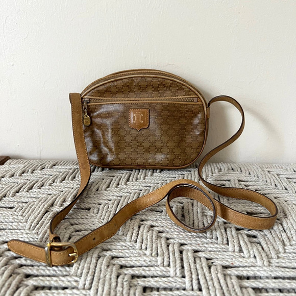 CELINE Paris Macadam Vinyl and Leather Crossbody Bag - Picture 4 of 14